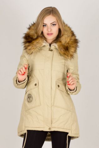 Женская парка на меховой подстежке №711