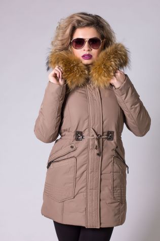 ЖЕНСКАЯ КУРТКА-ПУХОВИК С МЕХОМ CLASNA №103
