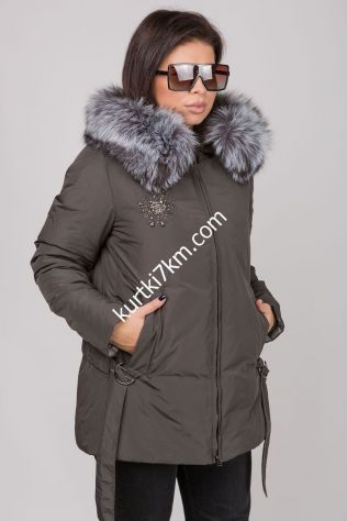 Куртка зимова з хутром чорнобурки Tongoi 7157