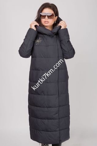 Довгий пуховик ковдра зі стразами Tongoi 7115