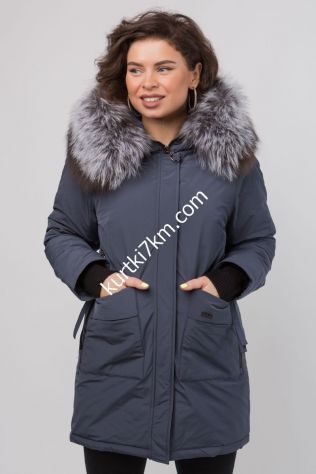 Зимова куртка з хутром чорнобурки Damader 51011