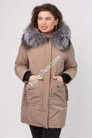 Пуховик з хутром чорнобурки Damader 51011-C