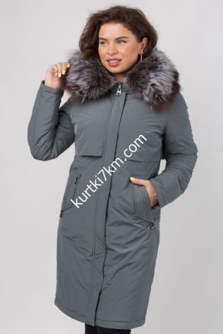 Молодіжний пуховик з хутром чорнобурки Damader 51037