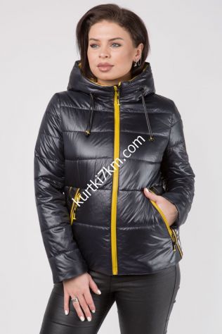 Чорна курточка великого розміру Hadavoe 21735