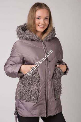 Куртка з хутром козлика Snow beauty 20146