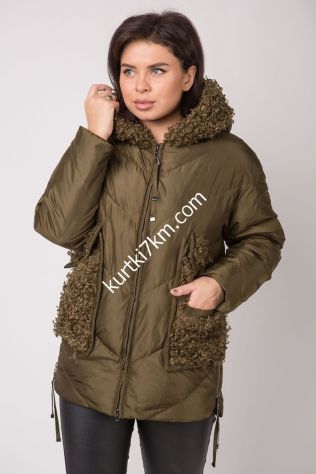 Куртка зимова з хутром козлика Snow beauty 20146