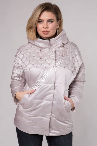 Шикарна куртка з перлами Snow beauty 20108