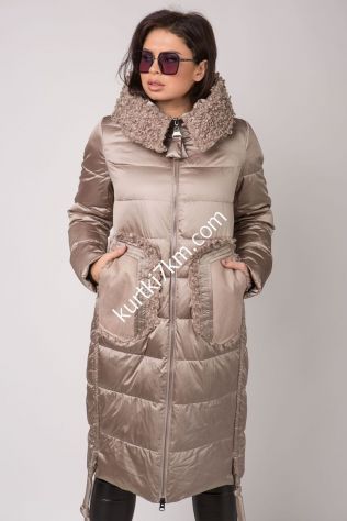 Зимове пальто з хутром козлика Mishelle 20011