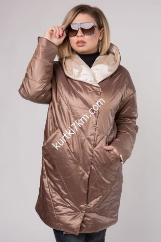 Подовжена демісезонна куртка великого розміру Mishelle 750