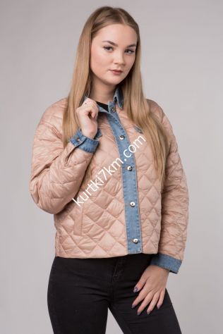 Коротка комбінована курточка 8168