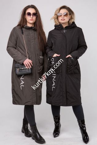 Демісезонний жіночий чорний плащ Tongcoi 2181