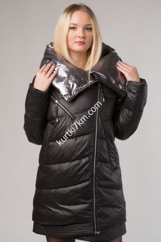 Шикарний жіночий пуховик зі срібним коміром Snow Owl 9751