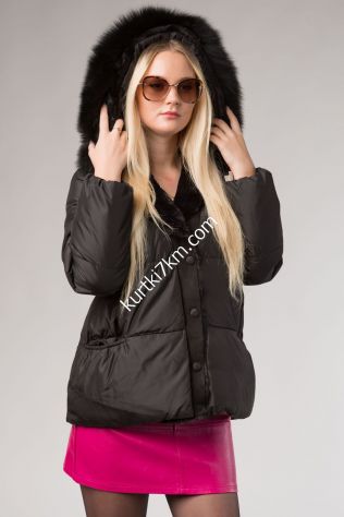 Коротка куртка з хутром песця Snow beauty 2082