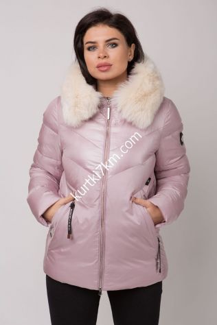 Коротка куртка автоледі з білим песцем Peercat 20850