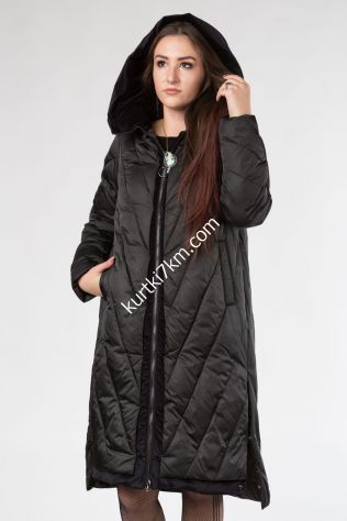 Жіночий чорний пуховик ковдра Feengere 3305