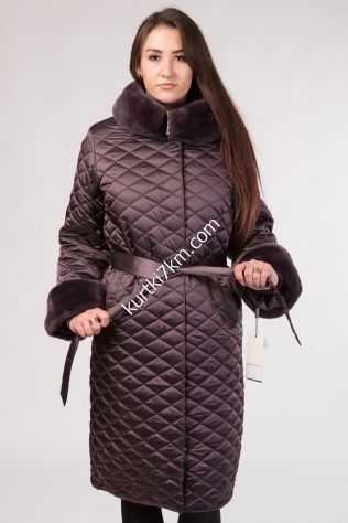 Шикарне пальто з хутром великого розміру Snow beauty 1773