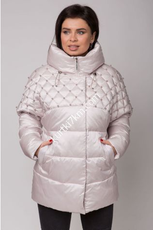 Шикарна зимова куртка з перлами Snow beauty 20098