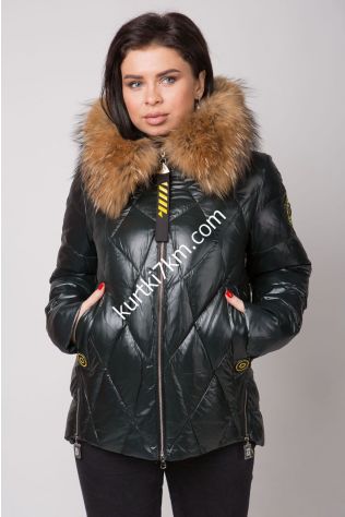 Жіночий жовтий пуховик великого розміру Visdeer 2145