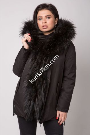 Шикарний зимовий пуховик з хутром Max Mara 888