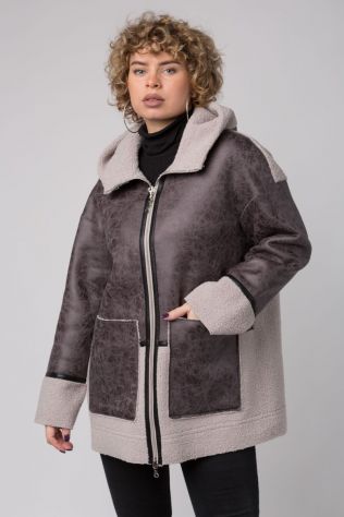 Шикарна двостороння комбінована дублянка 2218