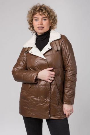 Брендова куртка зі штучним хутром 162