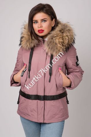 Коротка зимова куртка з хутром єнота Fodarlloy 21320