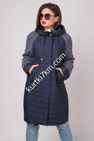 Комбіноване жіноче пальто великого розміру Queit Poem 0128-1