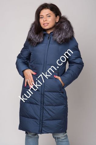 Шикарний пуховик великого розміру з хутром Damader 21072