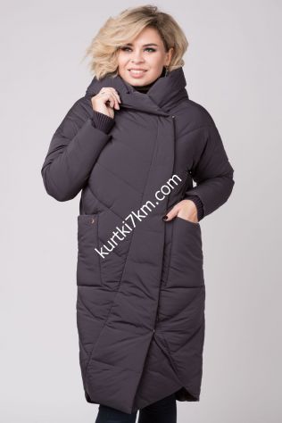 Шикарний пуховик кокон Visdeer 9105