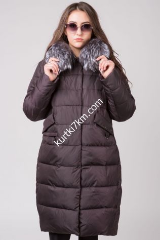 Жіночий пуховик великого розміру з хутром чорнобурки Damader 1945