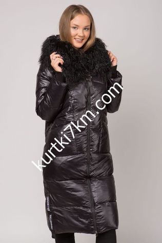 Пуховик жіночий з хутром лами Damader 21058