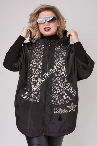 Жіноча куртка-понча великого розміру з капюшоном AY-SEL