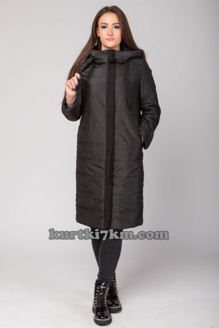 Женское черное пальто Snow beauty 9098