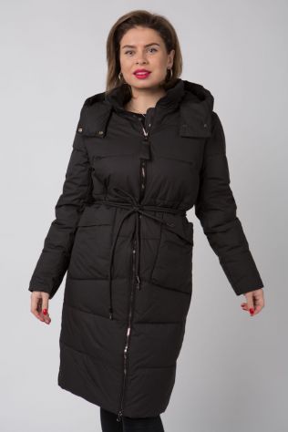 Чорне зимове пальто Damader 51016