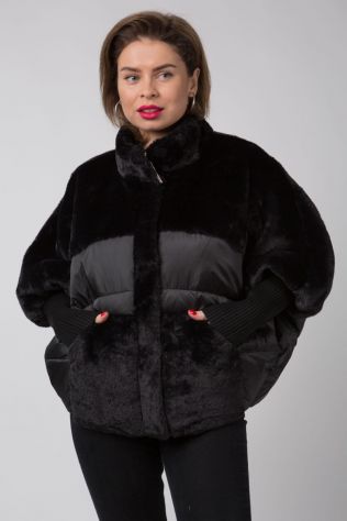 Коротка шубка з екомеха Snow beauty 21379