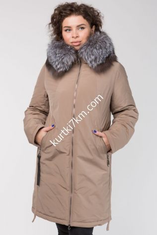 Пуховик жіночий з хутром чорнобурки Damader 51008