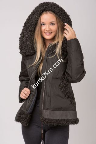 Жіноча куртка з хутром великого розміру Damader 21053-1