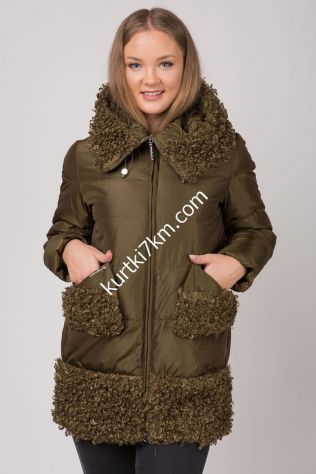 Пуховик з хутром козлика Snow beauty 20099