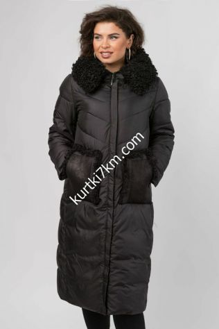 Зимове пальто з хутром козлика Damader 51023