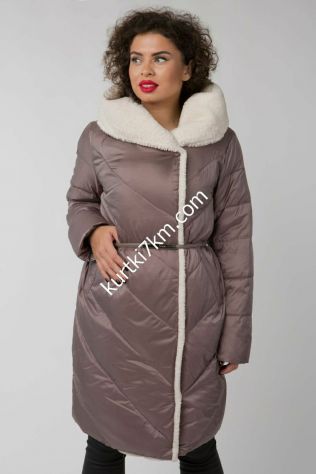 Зимовий пуховик на овчині Snow beauty 21333