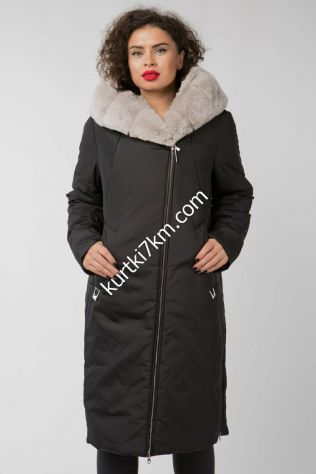 Зимове пальто з хутром кролика Delfy 566