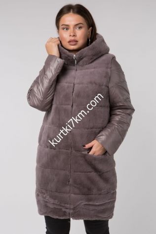 Двостороння шуба-пуховик Snow beauty 2076