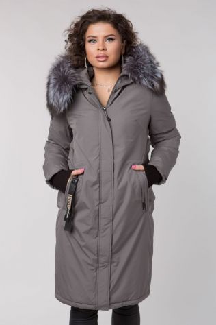 Пуховик з хутром чорнобурки Damader 51005