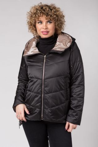 Коротка чорна куртка Snow beauty 22908