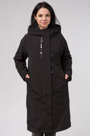 Чорне пальто на синтепоні Sobella 22930
