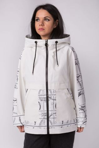 Біла вітровка з абстракцією ShyLin 2730