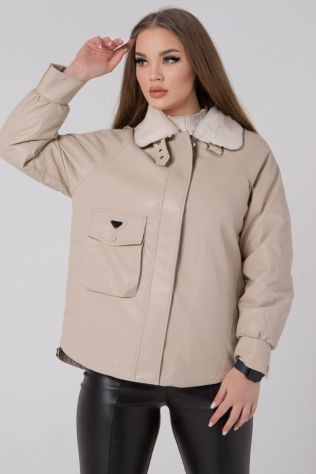 Куртка сорочка з екошкіри Button 8856
