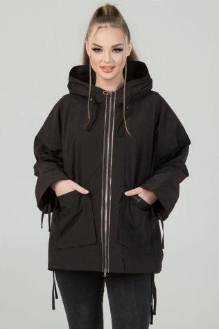 Куртка чорна oversize Mishele 1051