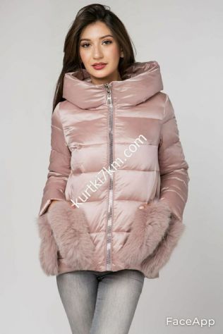 Молодіжний пуховик з хутром на кишенях Damader 5969