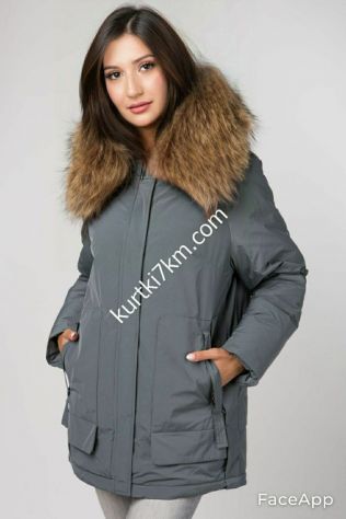 Куртка зимова з хутром єнота Damader 51013